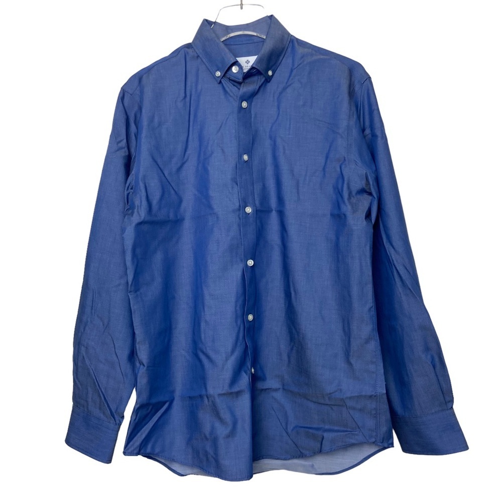 Ryan Seacrest Distinction Blue Long Sleeve Dress Shirt. Slim Fit. 15.5”-32/33